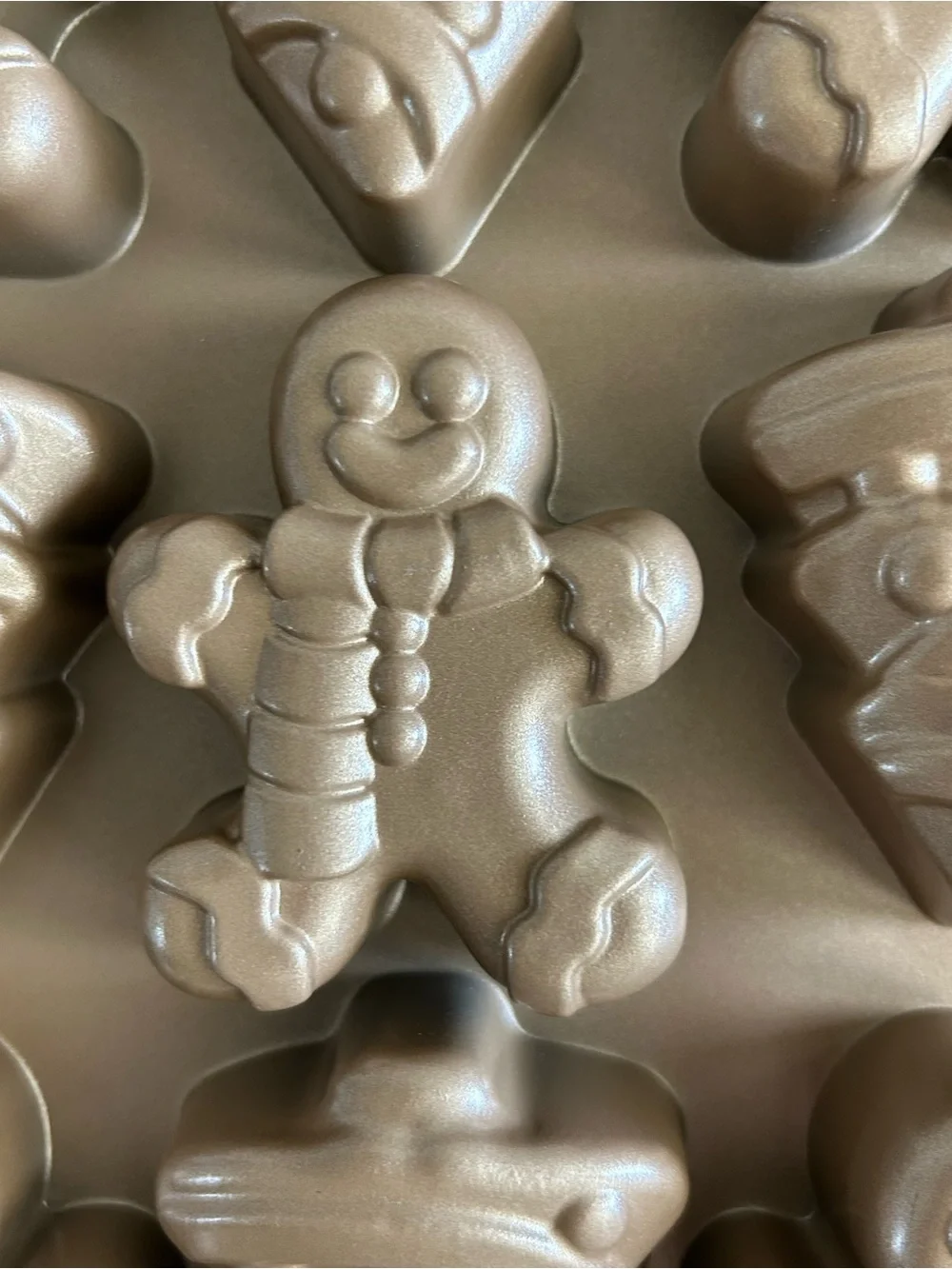 NEW Gingerbread Boy & Christmas Trees Non-Stick Mini Cake Pan Mold Ciroa Holiday
